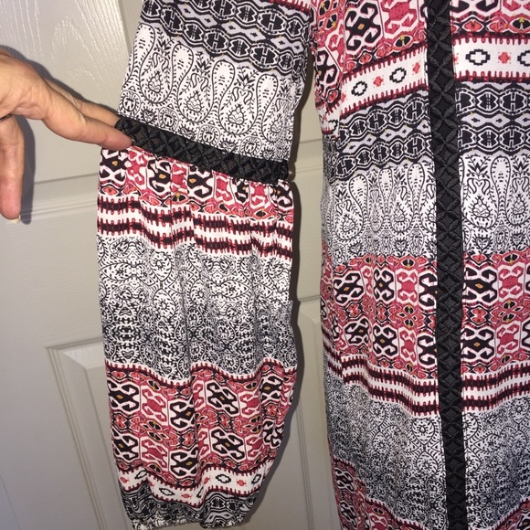 NWOT Jack by BB Dakota Boho Red & Black Dress Sz S - Picture 5 of 8